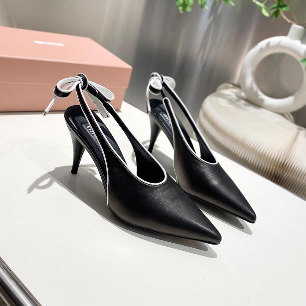 MiuMiu Nappa leather slingback pumps